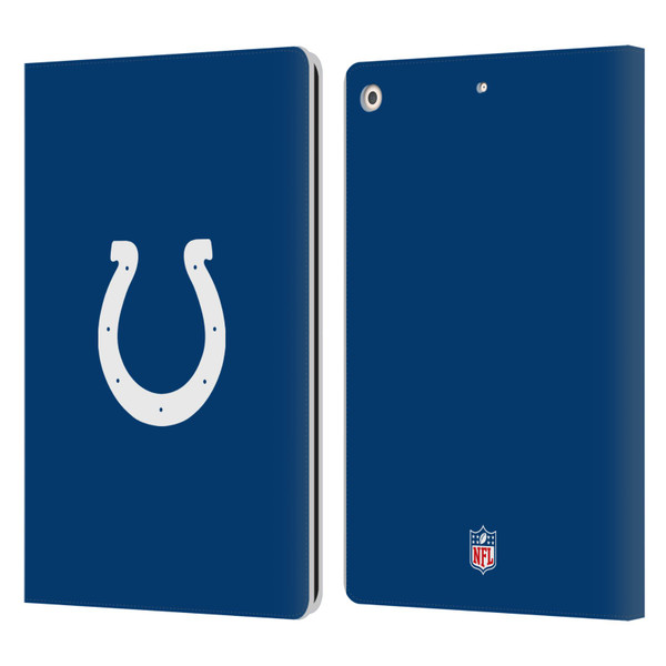 NFL Indianapolis Colts Logo Plain Leather Book Wallet Case Cover For Apple iPad 10.2 2019/2020/2021