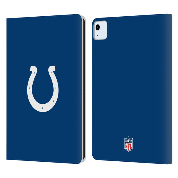 NFL Indianapolis Colts Logo Plain Leather Book Wallet Case Cover For Apple iPad Air 2020 / 2022