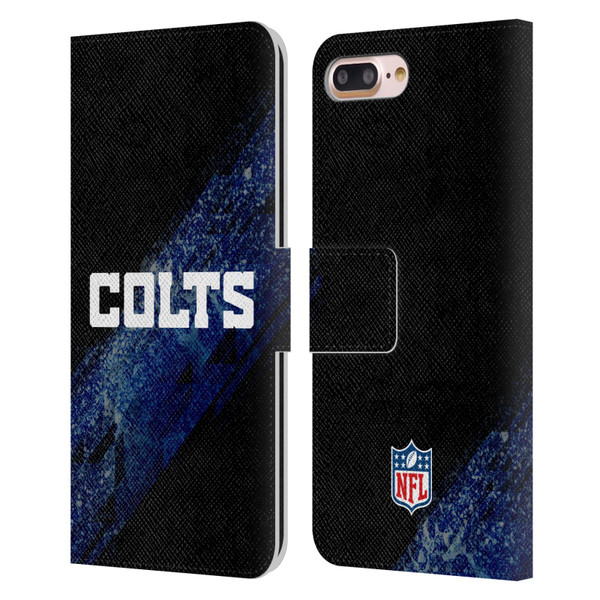 NFL Indianapolis Colts Logo Blur Leather Book Wallet Case Cover For Apple iPhone 7 Plus / iPhone 8 Plus