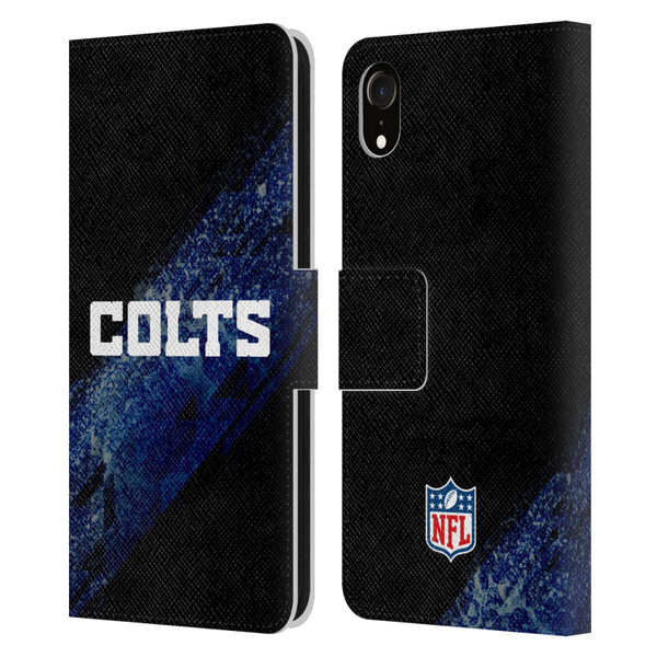 NFL Indianapolis Colts Logo Blur Leather Book Wallet Case Cover For Apple iPhone XR