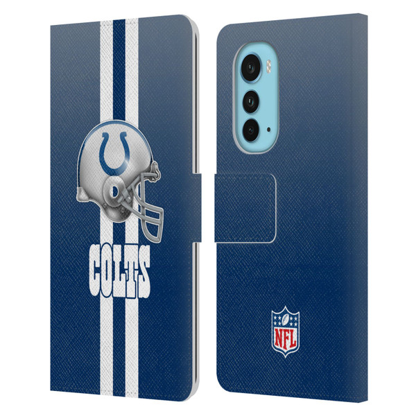 NFL Indianapolis Colts Logo Helmet Leather Book Wallet Case Cover For Motorola Edge (2022)