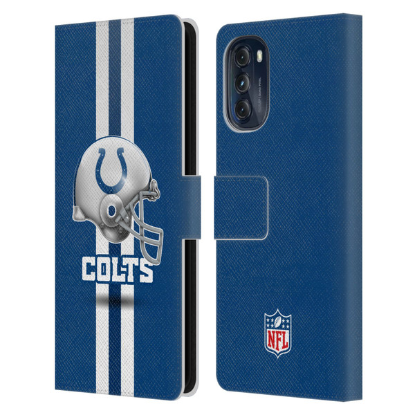 NFL Indianapolis Colts Logo Helmet Leather Book Wallet Case Cover For Motorola Moto G (2022)