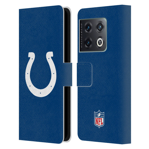 NFL Indianapolis Colts Logo Plain Leather Book Wallet Case Cover For OnePlus 10 Pro