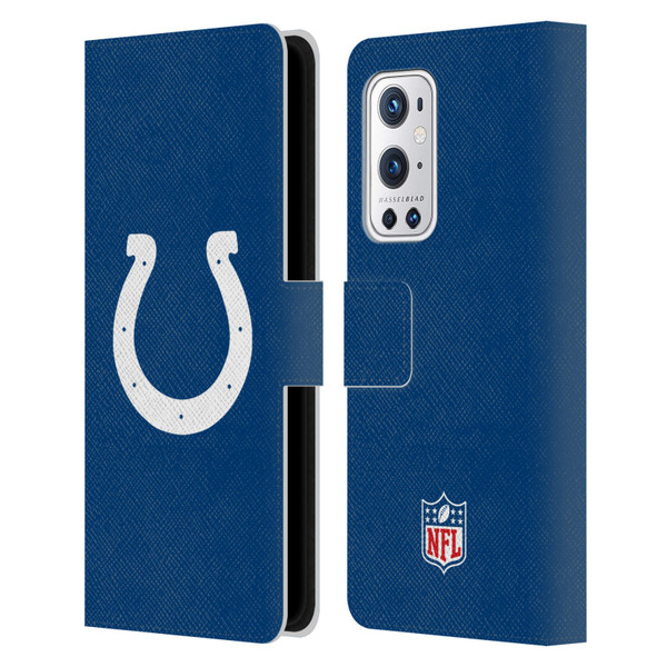 NFL Indianapolis Colts Logo Plain Leather Book Wallet Case Cover For OnePlus 9 Pro