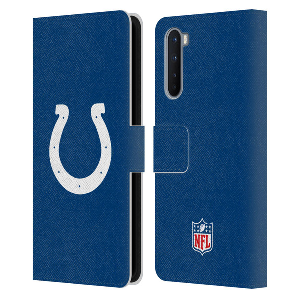NFL Indianapolis Colts Logo Plain Leather Book Wallet Case Cover For OnePlus Nord 5G