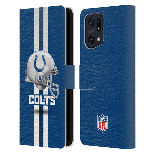 NFL Indianapolis Colts Logo Helmet Leather Book Wallet Case Cover For OPPO Find X5