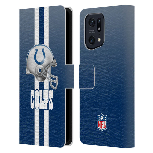 NFL Indianapolis Colts Logo Helmet Leather Book Wallet Case Cover For OPPO Find X5 Pro
