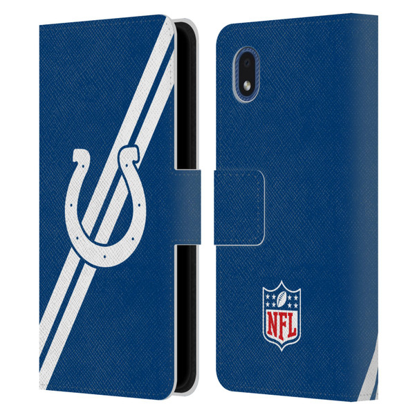 NFL Indianapolis Colts Logo Stripes Leather Book Wallet Case Cover For Samsung Galaxy A01 Core (2020)