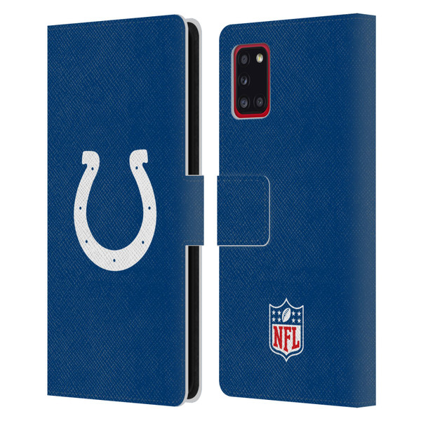NFL Indianapolis Colts Logo Plain Leather Book Wallet Case Cover For Samsung Galaxy A31 (2020)