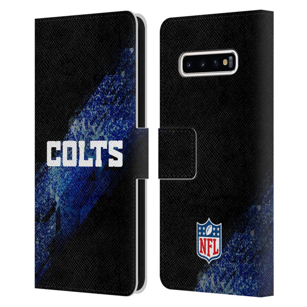 NFL Indianapolis Colts Logo Blur Leather Book Wallet Case Cover For Samsung Galaxy S10+ / S10 Plus