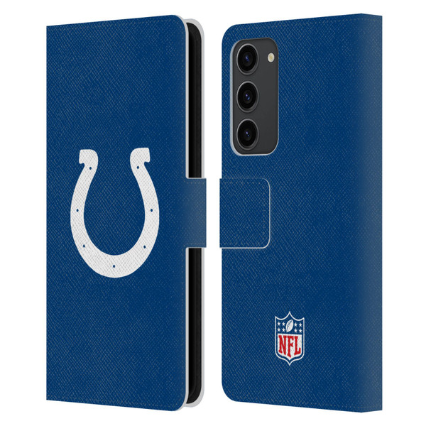 NFL Indianapolis Colts Logo Plain Leather Book Wallet Case Cover For Samsung Galaxy S23+ 5G