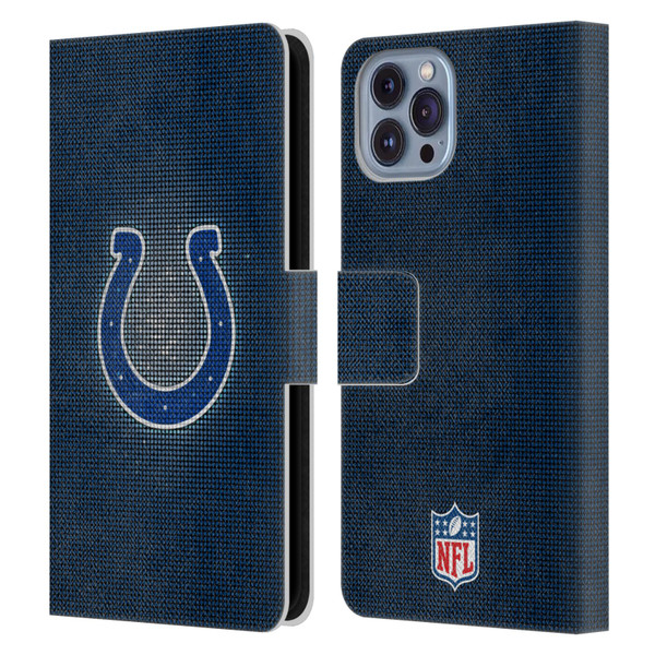 NFL Indianapolis Colts Artwork LED Leather Book Wallet Case Cover For Apple iPhone 14
