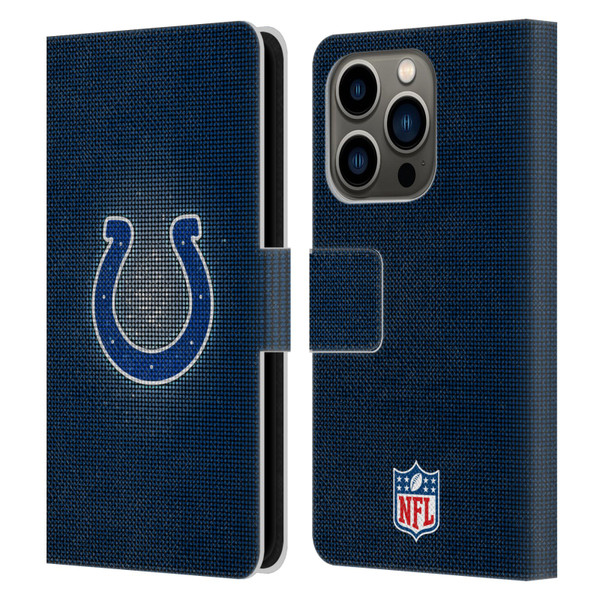 NFL Indianapolis Colts Artwork LED Leather Book Wallet Case Cover For Apple iPhone 14 Pro