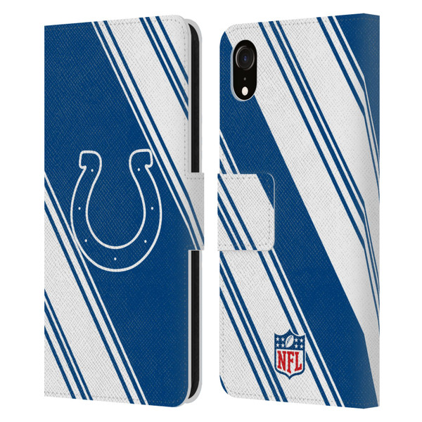 NFL Indianapolis Colts Artwork Stripes Leather Book Wallet Case Cover For Apple iPhone XR