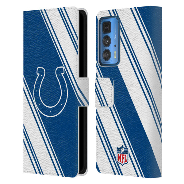 NFL Indianapolis Colts Artwork Stripes Leather Book Wallet Case Cover For Motorola Edge 20 Pro