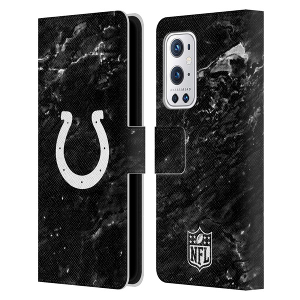 NFL Indianapolis Colts Artwork Marble Leather Book Wallet Case Cover For OnePlus 9 Pro