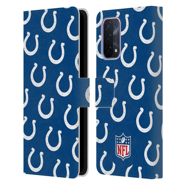 NFL Indianapolis Colts Artwork Patterns Leather Book Wallet Case Cover For OPPO A54 5G