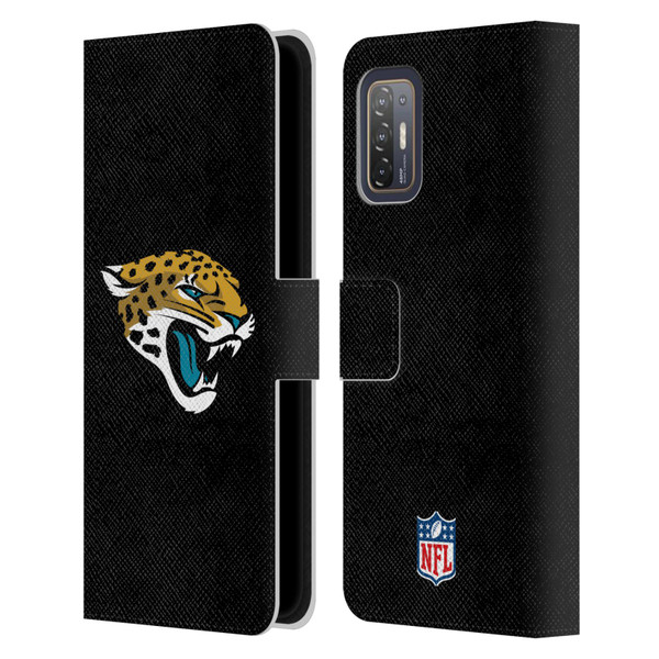 NFL Jacksonville Jaguars Logo Plain Leather Book Wallet Case Cover For HTC Desire 21 Pro 5G