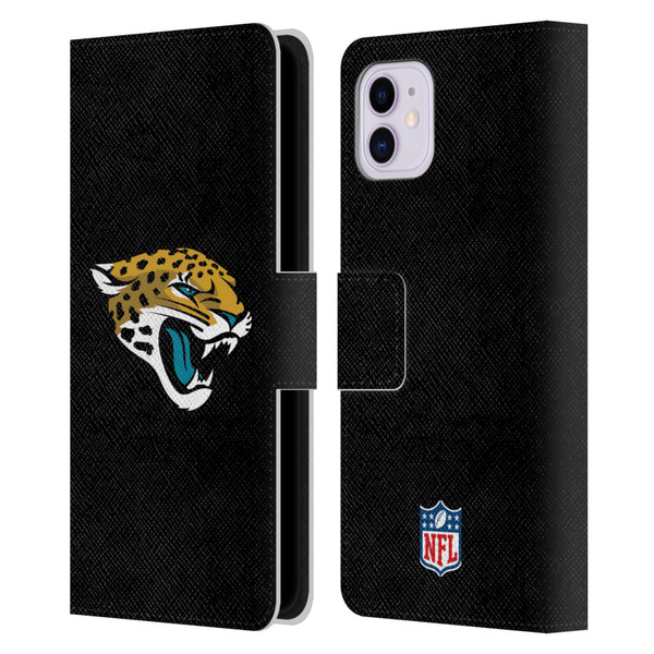 NFL Jacksonville Jaguars Logo Plain Leather Book Wallet Case Cover For Apple iPhone 11