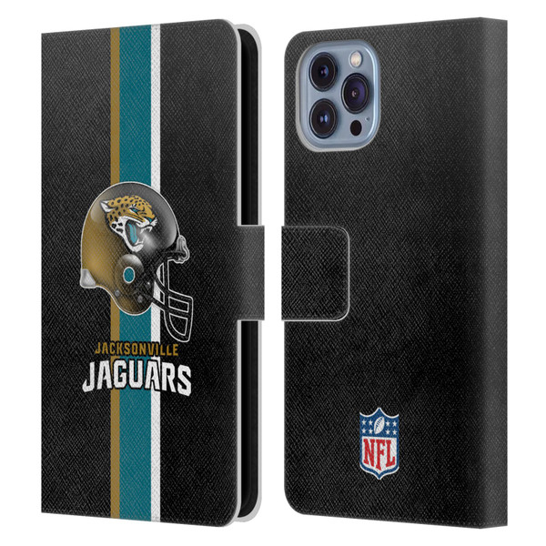 NFL Jacksonville Jaguars Logo Helmet Leather Book Wallet Case Cover For Apple iPhone 14