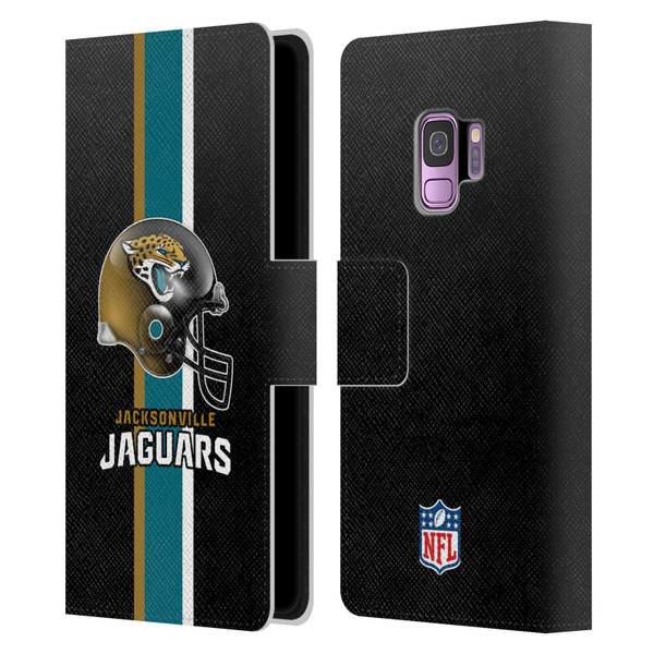 NFL Jacksonville Jaguars Logo Helmet Leather Book Wallet Case Cover For Samsung Galaxy S9