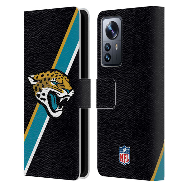 NFL Jacksonville Jaguars Logo Stripes Leather Book Wallet Case Cover For Xiaomi 12 Pro