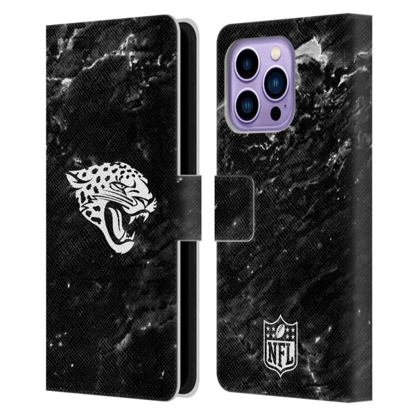 NFL Jacksonville Jaguars Artwork Marble Leather Book Wallet Case Cover For Apple iPhone 14 Pro Max