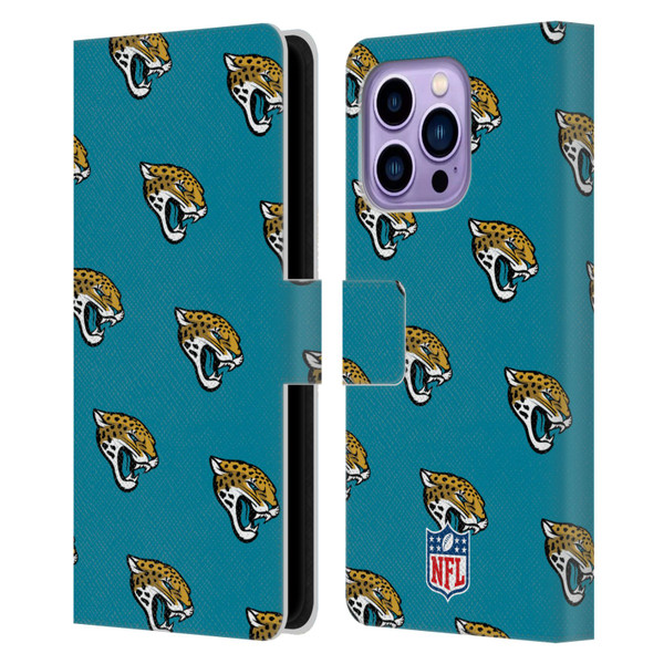 NFL Jacksonville Jaguars Artwork Patterns Leather Book Wallet Case Cover For Apple iPhone 14 Pro Max