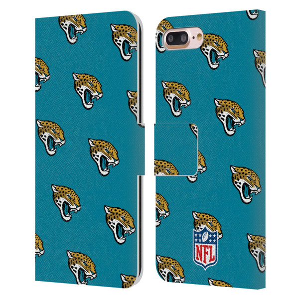 NFL Jacksonville Jaguars Artwork Patterns Leather Book Wallet Case Cover For Apple iPhone 7 Plus / iPhone 8 Plus