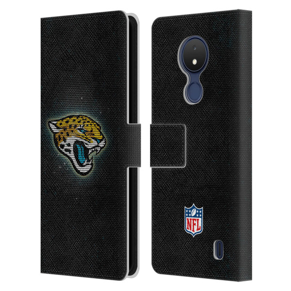 NFL Jacksonville Jaguars Artwork LED Leather Book Wallet Case Cover For Nokia C21