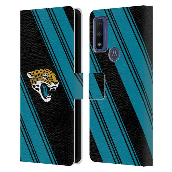 NFL Jacksonville Jaguars Artwork Stripes Leather Book Wallet Case Cover For Motorola G Pure