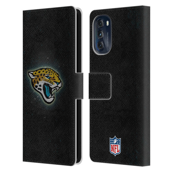 NFL Jacksonville Jaguars Artwork LED Leather Book Wallet Case Cover For Motorola Moto G (2022)