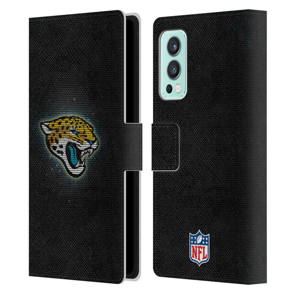 NFL Jacksonville Jaguars Artwork LED Leather Book Wallet Case Cover For OnePlus Nord 2 5G
