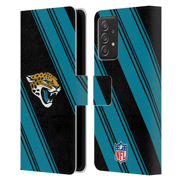 NFL Jacksonville Jaguars Artwork Stripes Leather Book Wallet Case Cover For Samsung Galaxy A53 5G (2022)