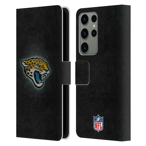 NFL Jacksonville Jaguars Artwork LED Leather Book Wallet Case Cover For Samsung Galaxy S23 Ultra 5G
