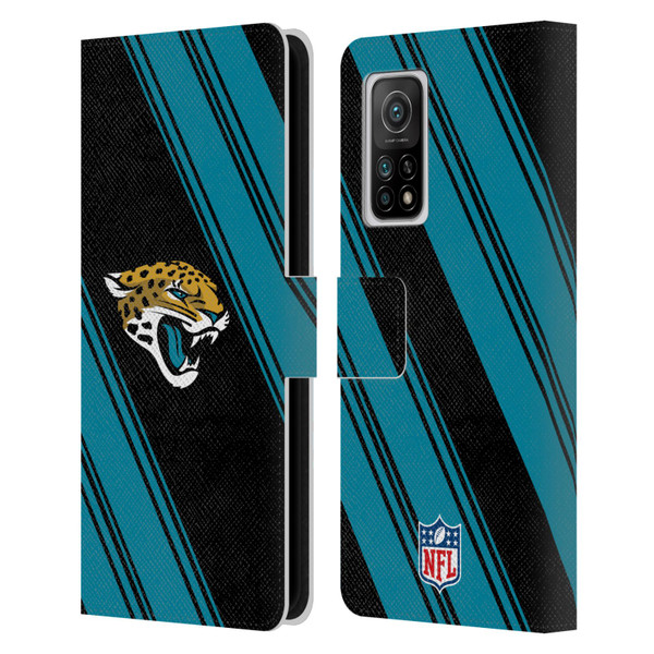 NFL Jacksonville Jaguars Artwork Stripes Leather Book Wallet Case Cover For Xiaomi Mi 10T 5G