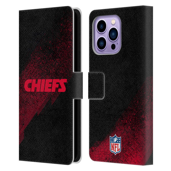 NFL Kansas City Chiefs Logo Blur Leather Book Wallet Case Cover For Apple iPhone 14 Pro Max