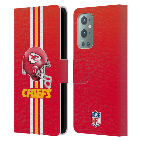 NFL Kansas City Chiefs Logo Helmet Leather Book Wallet Case Cover For OnePlus 9