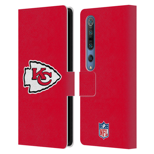 NFL Kansas City Chiefs Logo Plain Leather Book Wallet Case Cover For Xiaomi Mi 10 5G / Mi 10 Pro 5G
