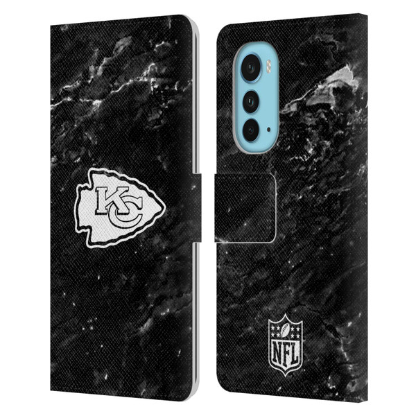 NFL Kansas City Chiefs Artwork Marble Leather Book Wallet Case Cover For Motorola Edge (2022)