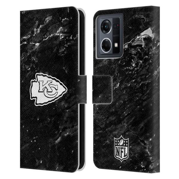 NFL Kansas City Chiefs Artwork Marble Leather Book Wallet Case Cover For OPPO Reno8 4G