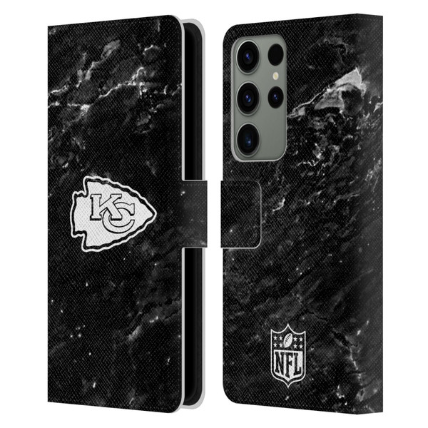 NFL Kansas City Chiefs Artwork Marble Leather Book Wallet Case Cover For Samsung Galaxy S23 Ultra 5G