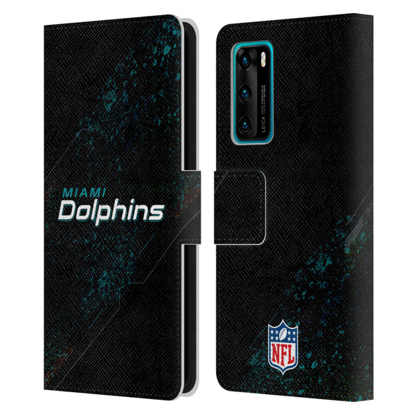 NFL Miami Dolphins Logo Blur Leather Book Wallet Case Cover For Huawei P40 5G
