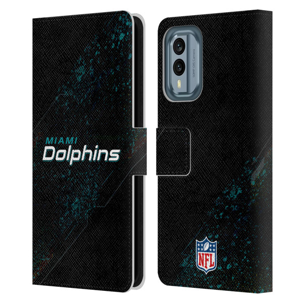 NFL Miami Dolphins Logo Blur Leather Book Wallet Case Cover For Nokia X30