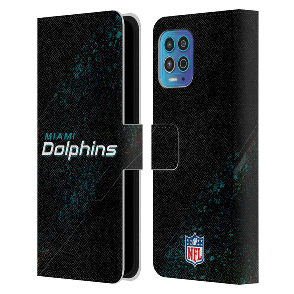 NFL Miami Dolphins Logo Blur Leather Book Wallet Case Cover For Motorola Moto G100