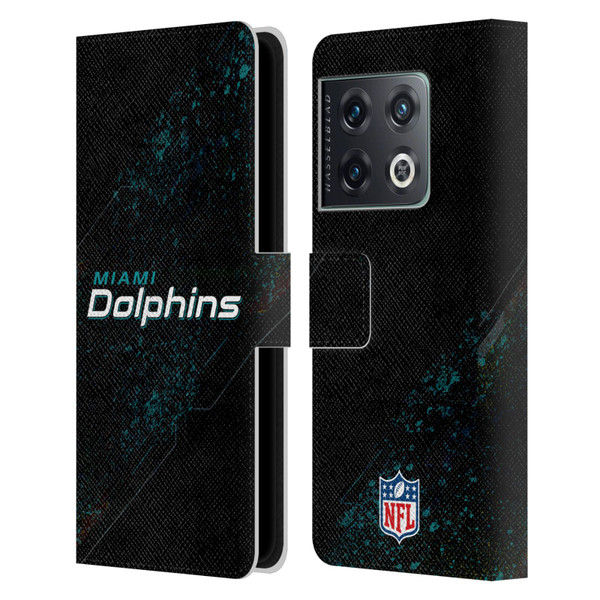 NFL Miami Dolphins Logo Blur Leather Book Wallet Case Cover For OnePlus 10 Pro