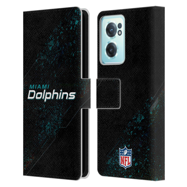 NFL Miami Dolphins Logo Blur Leather Book Wallet Case Cover For OnePlus Nord CE 2 5G