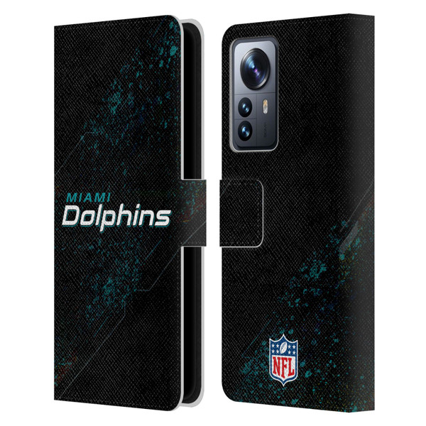 NFL Miami Dolphins Logo Blur Leather Book Wallet Case Cover For Xiaomi 12 Pro