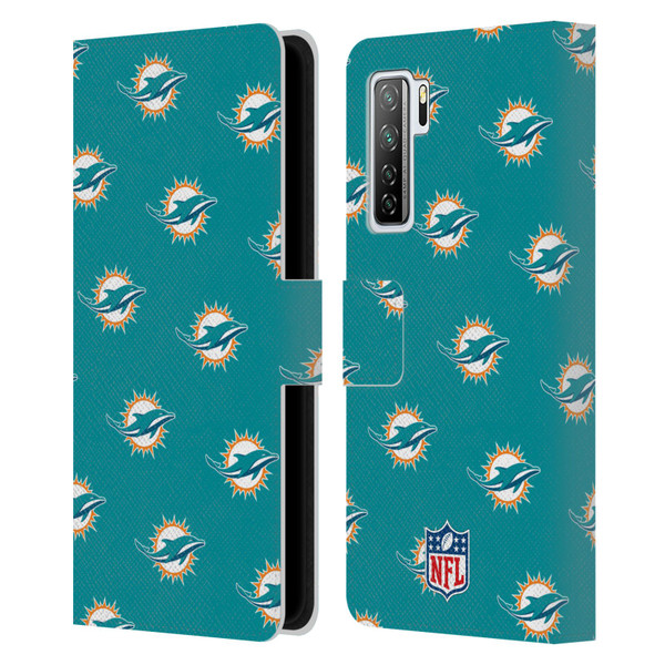 NFL Miami Dolphins Artwork Patterns Leather Book Wallet Case Cover For Huawei Nova 7 SE/P40 Lite 5G