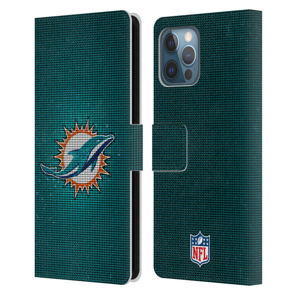 NFL Miami Dolphins Artwork LED Leather Book Wallet Case Cover For Apple iPhone 12 Pro Max